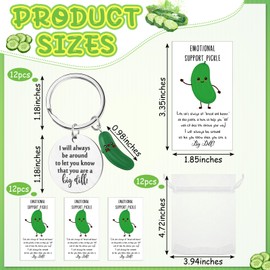 Ecation 12 Sets Inspirational Positive Pickle Keychain Emotional Support Gift Employee Appreciation Gift for Coworker Staff Team