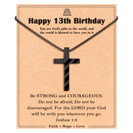 Tarsus 13 Year Old Boy Gifts, Cross Necklace 13th Birthday Decorations Present Gifts for 13 Year Old Boys Birthday