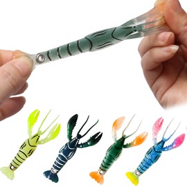 Soft Fishing Lure Crawfish Bait,Soft Bionic Fishing Lure Freshwater Craw Baits,Mock Lure Can Bounce,JoyFishing Realistic Shrimp Finshing Lure Fishing Accessory 3.7’’/0.2 oz (Pack of 4/8)(B-4pcs)
