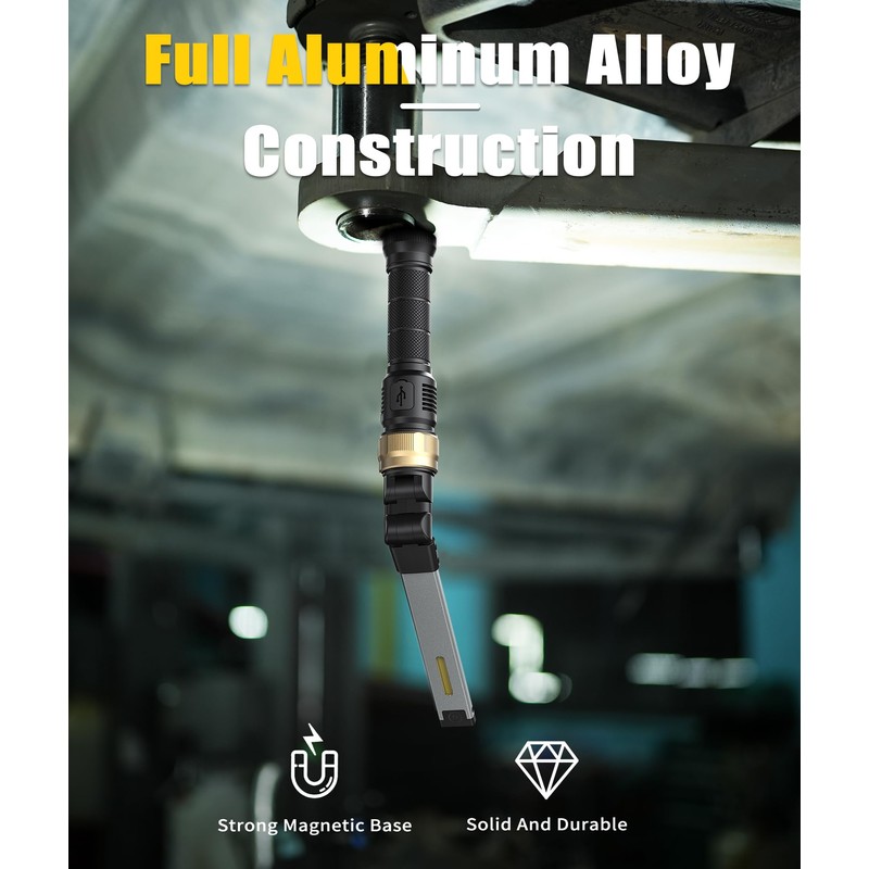 HOTLIGH Rechaegeable Work Light, 5000mAh Magnetic Flashlight with 360° Rotate