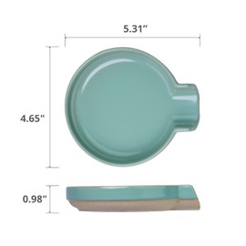 Giroflier Oscar Ceramic Spoon Rest for Stove Top, Large Spoon Holder, Spoon Rest for Kitchen Counter, Coffee Spoon Rest, Heat-Resistant Cooking Utensil Rest, Kitchen Decor (Sage)