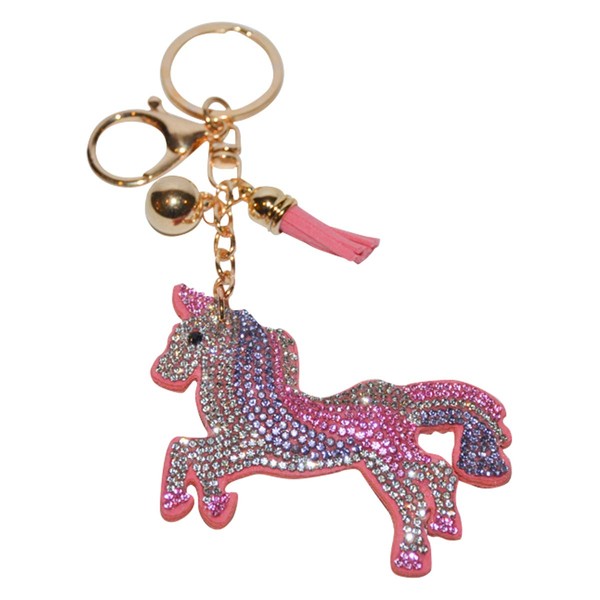 Bling Unicorn Keychain Backpack Charms Crystal Bag Charm Shiny Keyfob