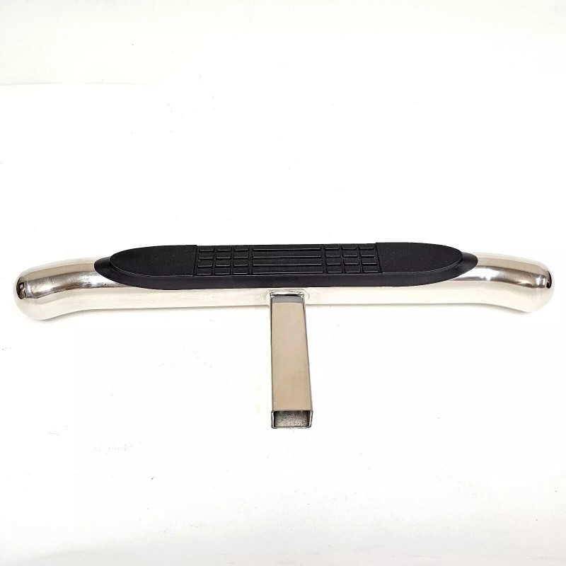 AZONECAR 30" Polished Chrome Tow Hitch Step Bar-3" Round Curved