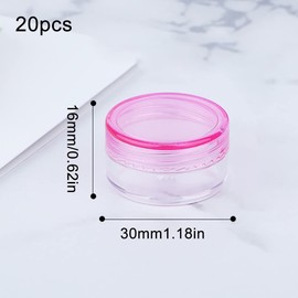 WXNPA Pack of 20 containers, 5 ml empty containers, clear jars, sample containers, cosmetic cream containers, empty with screw cap, travel pot, container set for lotion cream, cosmetics (pink, yellow, purple, green)
