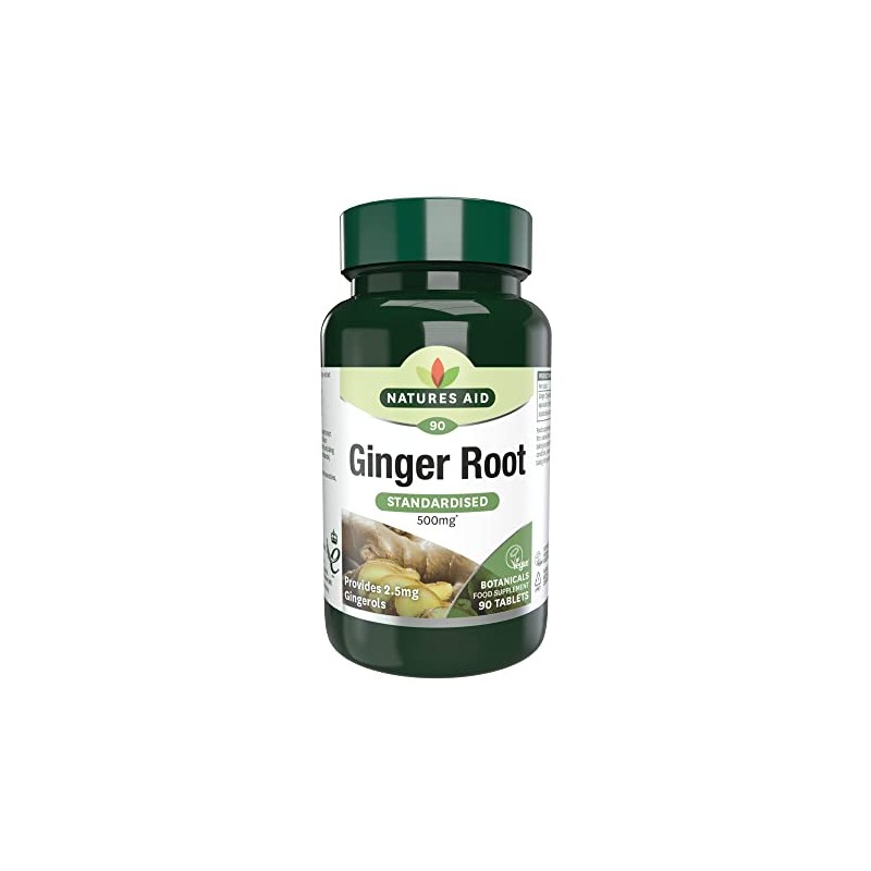 Natures Aid Ginger Root 500 mg 90 Tablets (Botanical Supplement,