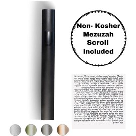 A&S Mezuzot Mezuza Aluminum Waterproof Case Peel & Stick Easy Installation Home Blessing (Black, 7inch)