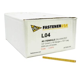 FastenerUSA 1/4" LEG x 1/4" CROWN 18GA GALV L04 STAPLES 30,000ct | L04P6