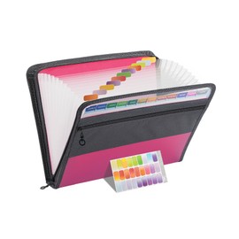 Mr. Pen- Accordion File Organizer, 13 Pockets, Pink, Document Organizer, Expanding File Folder Organizer, Accordion Folders for Documents, Accordian Folder, Accordian File Organizer