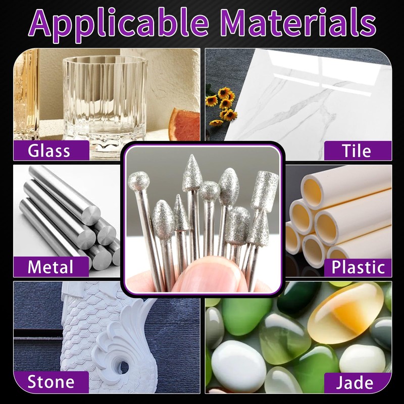 Diamond Grinding Bit Compatible with Dremel, 52Pcs Stone Carving Set