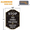 Yuzkouge Stop No Thru Traffic Private Drive Sign - 2