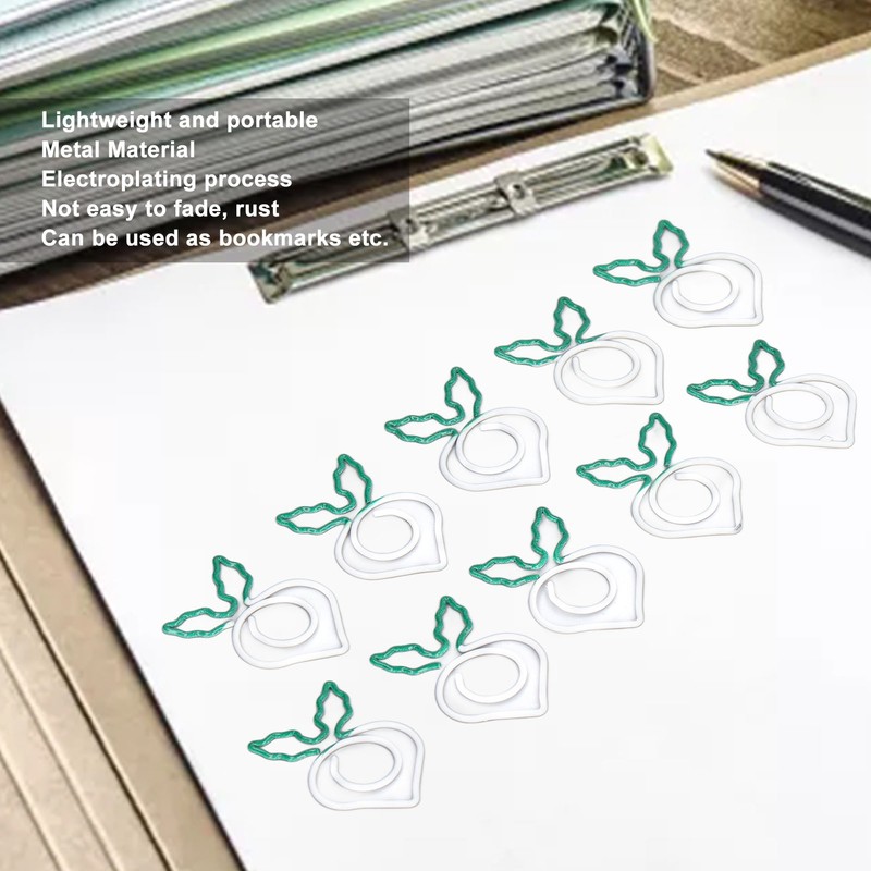 100 Pcs Shaped Paper Clips 2 Color Metal Material Light