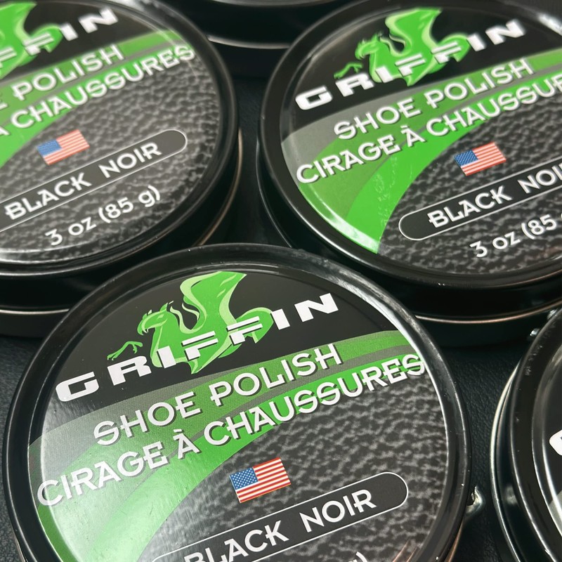 GRIFFIN Leather Shoe Polish Black 1.125oz Made in The USA