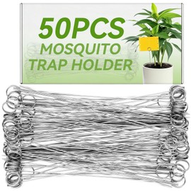 Otoolling 50 Pcs 12 Inch Long Wire Holder for Sticky Traps Metal Stake Holder for Yellow Sticky Traps to Stick Plant, Greenhouse and Garden Use Easy Installation (Silver)
