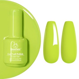 Beetles Light Green Gel Nail Polish, 1 Pcs 15ml Pastel Chartreuse Green Color Gel Polish Soak Off U V LED Nail Art Design Manicure Salon DIY