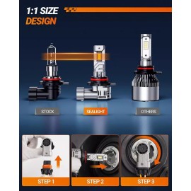 SEALIGHT 9012 Fog Light, HIR2 Bulbs with 5 Mins Plug-N-Play, Turbo Cooling Fan……