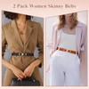 WHIPPY 2 Pack Women Skinny Elastic Belts Ladies Thin Stretch