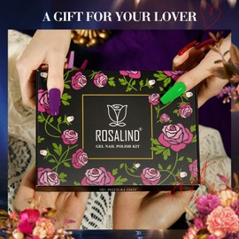 ROSALIND Semi-Permanent Nail Polishes, Bright Neon Colors Nail Polish 8 Colors White Pink Purple Blue Yellow Green, 5ml Gel Nail Soak Off UV Lamp, Gel Nail Polish Set 8pcs