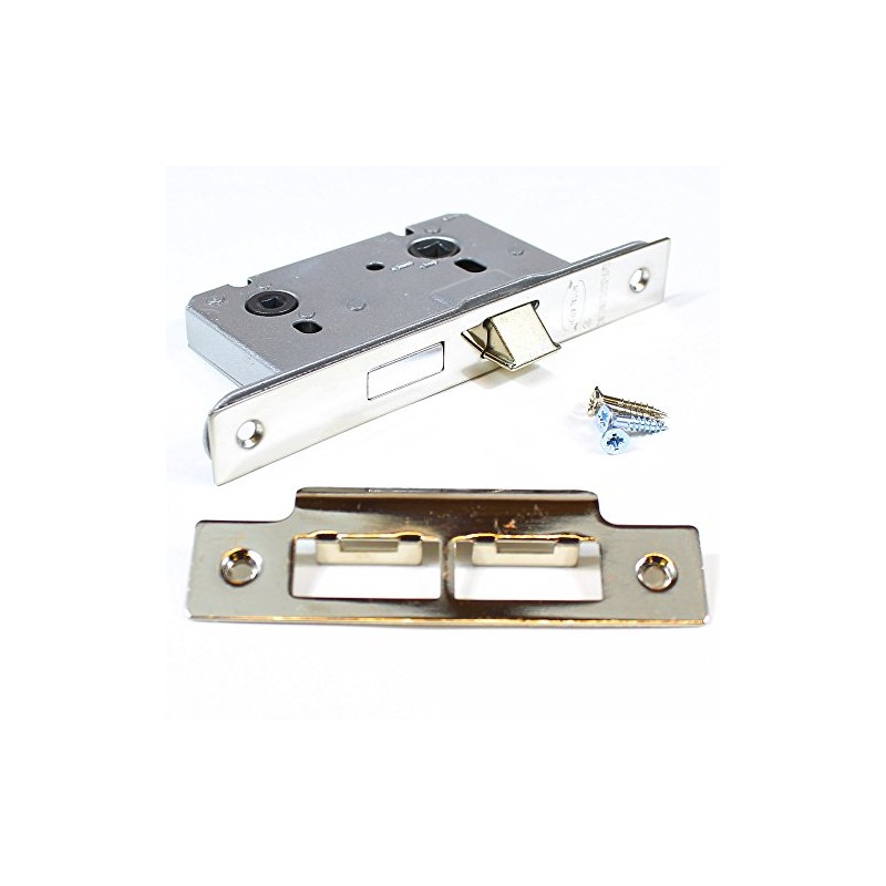 Gridlock E-Series Mortice Bathroom Lock - 3" (75 mm), Nickel