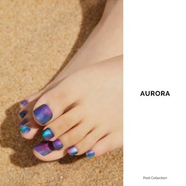 NAILOG Semi Cured Gel Nail Strips, Toe Nail Polish Strips with Glossy Gel Finishing | Buy 3 Get 1 UV Lamp| 32 Pieces Long Lasting Pedi Stickers | Dusty Rose