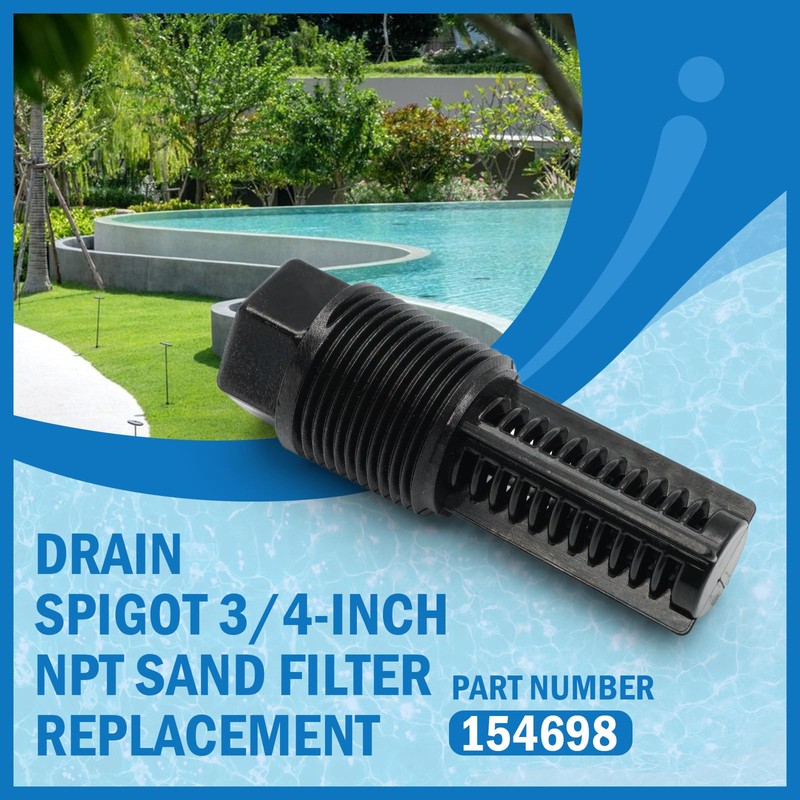 tsurghion 154698 Drain Spigot 3/4-Inch NPT Sand Filter Replacement Compatible