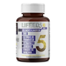 Jengibre Vinagre Manzana Vitamina C Lifeed5 Keto 45 Cápsulas Sabor Sin sabor