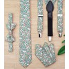 BELLUNO Boys' Floral Suspenders and Bow Tie Set, Pre-Tied Cotton