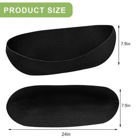 MUZZIOU 24 Inch Planter Liner, Hanging Basket Liner Black Felt Non-Woven, Breathable Window Box Liner Replacement for Gardens, Balconies, Terraces, Porches, Lawns (3)