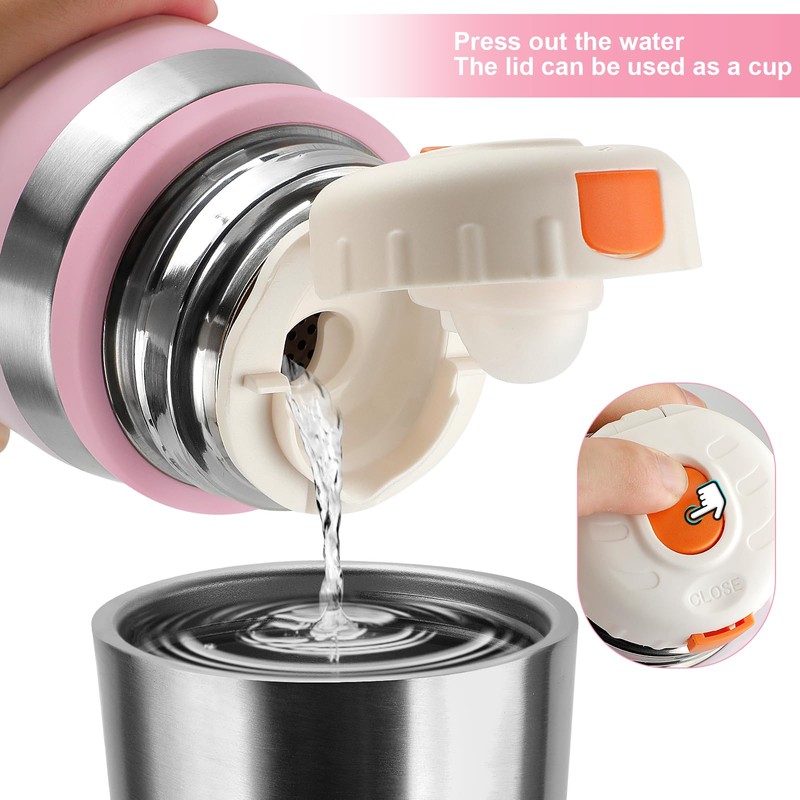 Stainless Steel Flask with Cup 700ml/23.6oz Vacuum Insulated Thermo Bottle