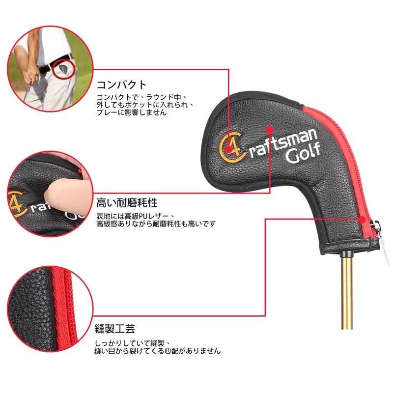 CRAFTSMAN Golf Iron Cover Wedge Cover Zipper Closure Long Neck