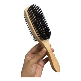 Gala Cepillo Doble  De Onda De Madera Natural Para Barbero