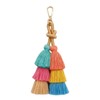 Boho Tassel Charm Key Chain Tassel Bag Charm Tri-Layered Tassels