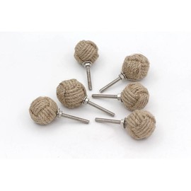 RII 32MM Dia Set of 6 Jute Rope Cabinet knobs Nautical Decor