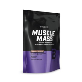 BioTechUSA BioTechUSA Muscle Mass | Protein- & Kohlenhydratpulver | mit Kreatin und Glutaminpeptiden | Gainer | Laktosefrei | Mikronisiertes Kreatin | 1 kg | Schokolade