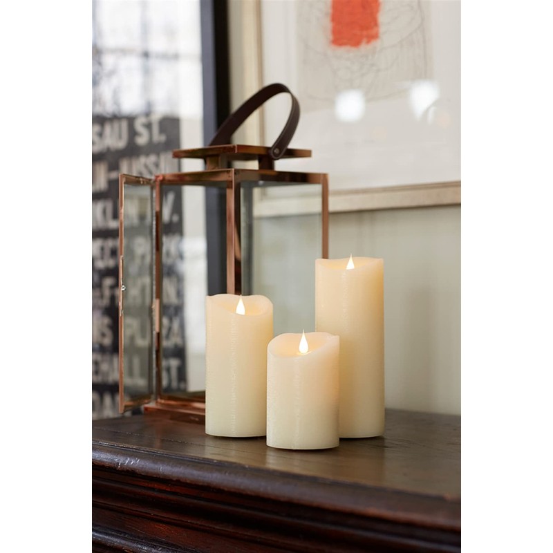3.5x7 inch Ivory Simplux Flameless LED Candle w/Flickering Moving Flame