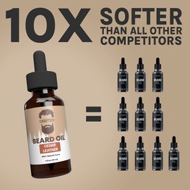 Best Beard Oil for men – Crafted Beard Oil Conditioner - Cedar Leather Scent – All Natural Beard Oil and Mustache Oil – Quick Absorption – Made in the USA (CL)