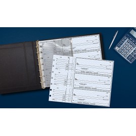 Better Office Products 7 Ring Executive Check Binder with Zipper Pouch, Padded Black Textured Cover, for 9" x 13" 3 Per Page Business Checks, 600 Check Capacity Checkbook Holder