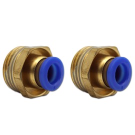 Pneumatic Plug Connection 1/2 Inch to 8 mm Pneumatic Hose Set of 2 Push-Fit Fitting (1/2 Inch - 8 mm)