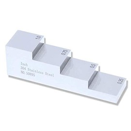 4 Step Test Calibration Block Step Wedge for Thickness and Linearity Calibration for Ultrasonic Thickness Gauge in NDT Testing #304 Stainless Steel 0.250'' 0.500'' 0.750'' 1.000''