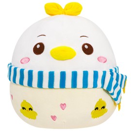 NJXQLL Cute Chicken Stuffed Animal Plush Toy Pillow, A Chicken Plush Toy with Scarf and Heart Shaped Pattern Gifts for Adults and Kids, Christmas Birthday Valentine's Day Party Home Decor