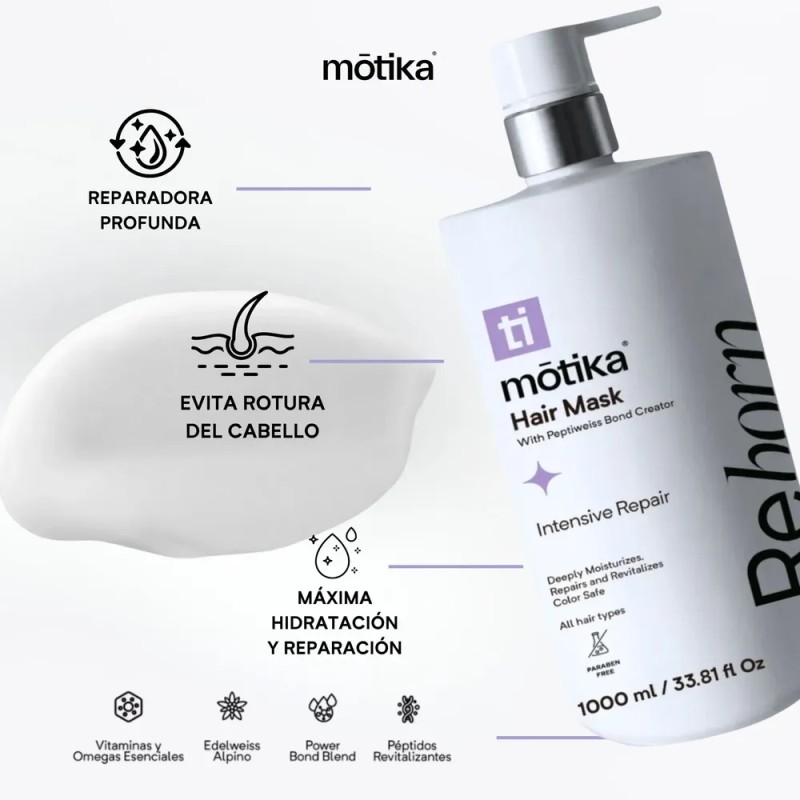 Mascarilla Tratamiento Para Cabello Dañado Motika 1 L