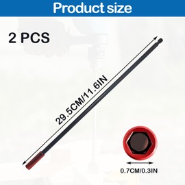 2PCS Magnetic Screwdriver Bit Holder, 300mm Drill Extension Bit Holder, Extra Long Drill Bits Extension, Long Magnetic Impact Driver Bar for Screws Nuts Drills