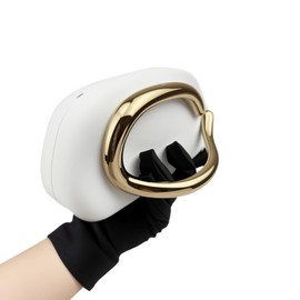 ARTLUXE Acrylic Clutch Purses with Metal Handle Women's Evening Bag for Weddings & Parties, Skin-Touch Coating Handbag, White, Medium