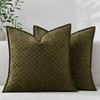 Chenille Plaid Throw Pillow Covers 18x18 Inch, Set of 2