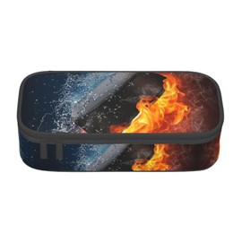 HKHEHOP Hockey Sport Pencil Case Big Capacity Storage Pencil Pouch Stationery Bags With Zipper Portable Pen Holder Box Organizer For Boys Girls Teens Student College School Office Supplies