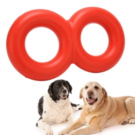 Number 8 Shape Dog Toy for Aggressive Chewers, Dog Chewing Toy Teeth Grinding Cleaning Bite Resistant Figure 8 Shape Rubber Large Dog Tug Toy Indestructible Pull Toy(L)