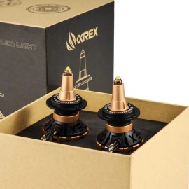 AlphaRex 1x Pair H7 AlphaRex Gold Ammo Panoramic LED Light Bulbs 60 Watts 5000 Lumen Each