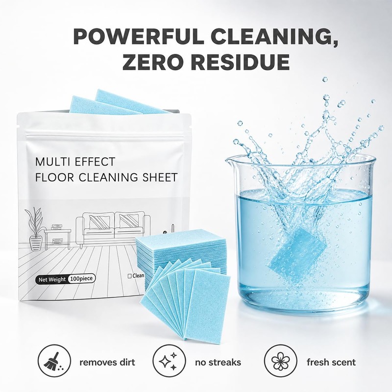 Multi-Surface Floor Cleaning Tablets, 100PCS Concentrated Floor Cleaner Tablets for