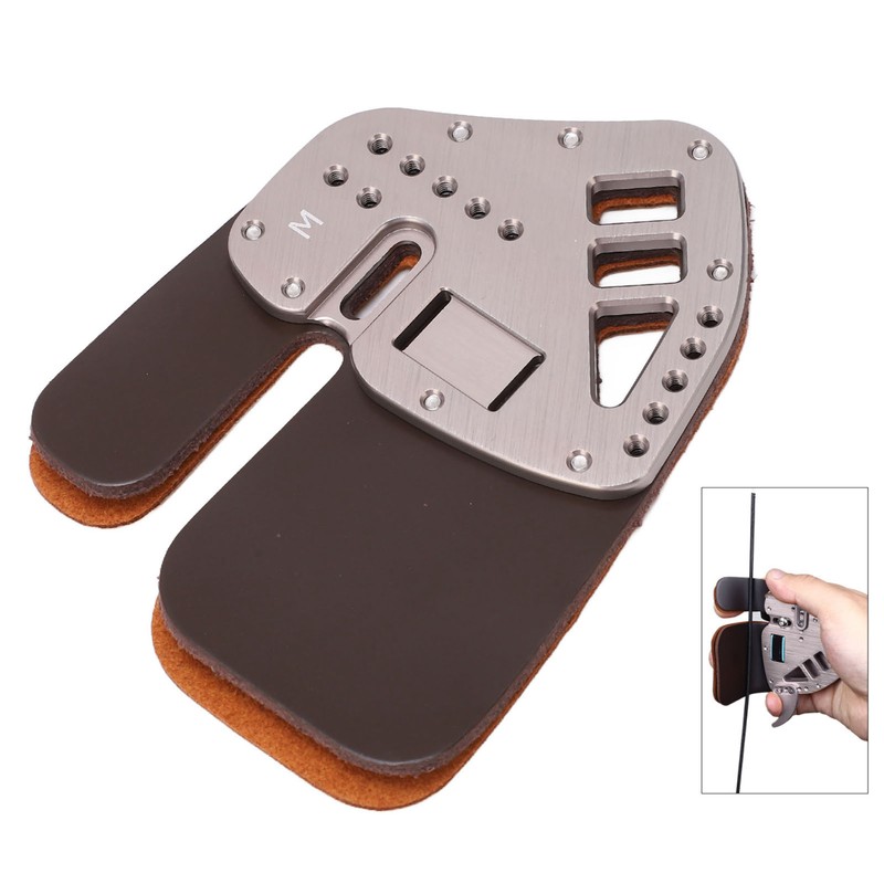 Leather Archery Finger Tab Protect Guard Recurve Bow Protector Shooting