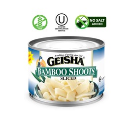 GEISHA Bamboo Shoots Sliced 8OZ. (Pack of 12), Bamboo Shoots | Kosher Certified － No Salt & Sugar added － Gluten Free－Less than 100 Calories per Container