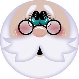 Merry Christmas Santa Claus Face #10 Wreath Accessory Sign Attachment Wall Art